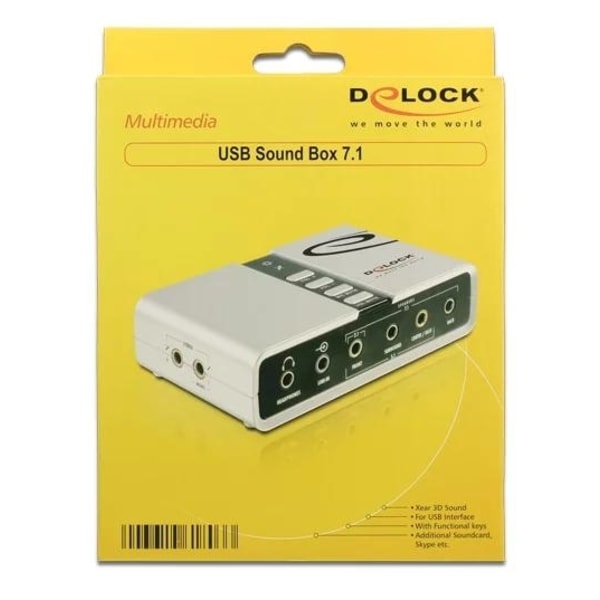 DeLOCK USB 2.0 ljudkort, 7.1, 3,5mm, S/PDIF, ADC/DAC