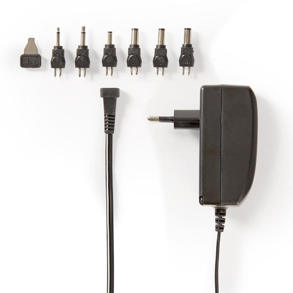 Nedis Universal nätadapter | 24 W | 9 - 24 V DC | 1.80 m | 1.0 A - 1.5 A A | 6 plug(s) | Svart