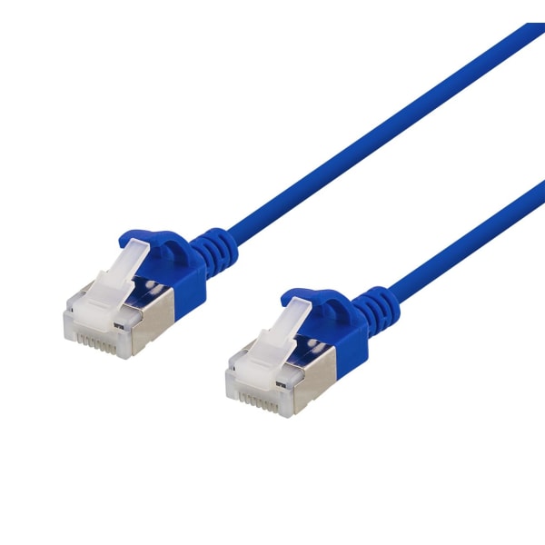Deltaco U/FTP Cat6a patch cable, slim, 3.8mm in diameter, 1m, bl
