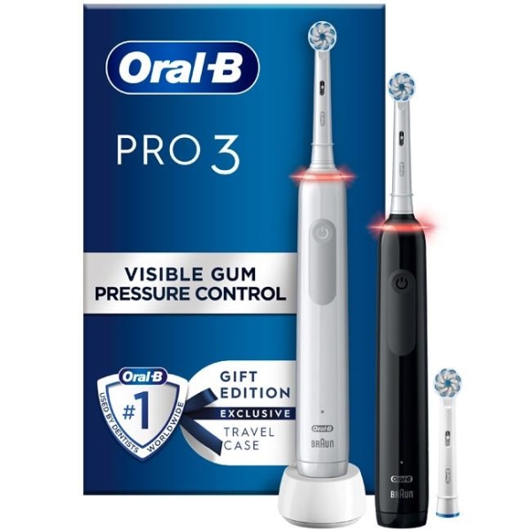 Oral-B Pro3 3900N Sensi UltraThin Duo, White + Black unit