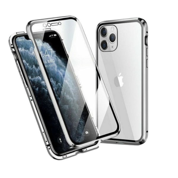 Läpinäkyvä Iphone 12 Mini magneettinen lasikotelo, hopea Transparent