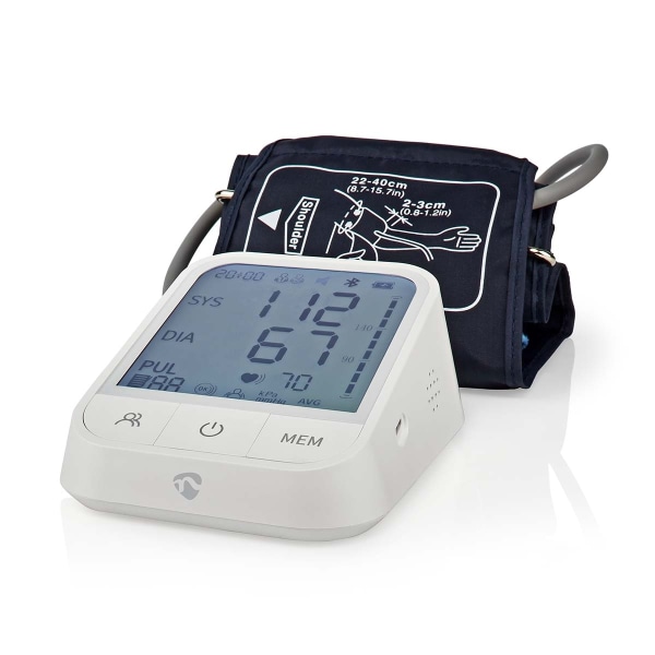 Nedis SmartLife Blodtrycksmätare | Arm | Bluetooth | LCD-skärm |