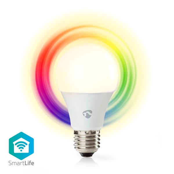 Nedis SmartLife Fuld Farve Pære | Wi-Fi | E27 | 806 lm | 9 W | RGB / Varm til kølig hvid | 2700 - 6500 K | Android™ / IOS | Pære | 1 stk