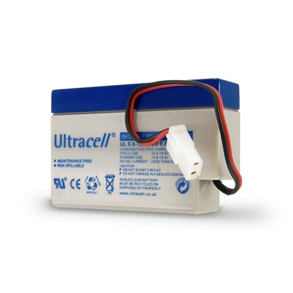 Ultracell Blybatteri 12 V, 0,8 Ah (UL0.8-12) AMP-stik Blybatteri