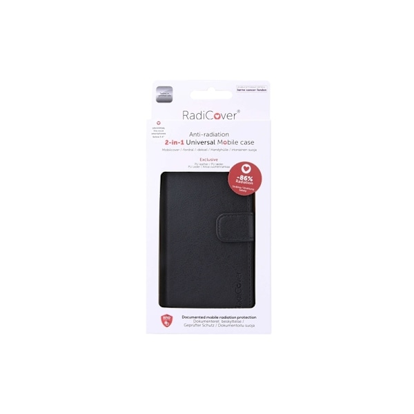 RADICOVER Mobilfodral Strålningsskydd PU Universal 2in1 Svart - Medium 5-5,4" Svart