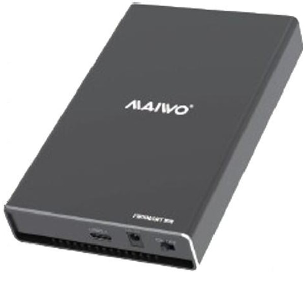 Externt Dual-M.2 SSD kabinett, USB 3.0, USB-C, 10 Gbps, svart