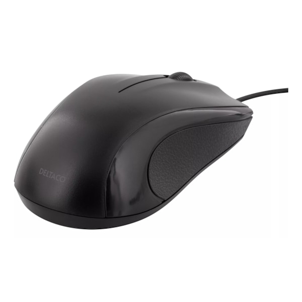 DELTACO optisk mus med ledning, 3 knapper med scroll, 1.200 DPI, USB 2