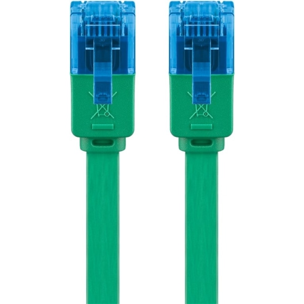 Goobay CAT 6A platt patchkabel, U/UTP, grön kopparledare (CU), 2