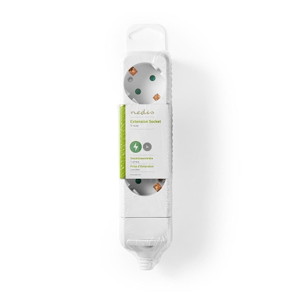 Nedis Jatkojohto | Maadoitettu virtaliitin / Tyyppi F (CEE 7/7) | 3-suuntainen | 3680 W | 16 A | Maadoituksen tyyppi: Sivukontaktit | 230 V AC 50/60 H