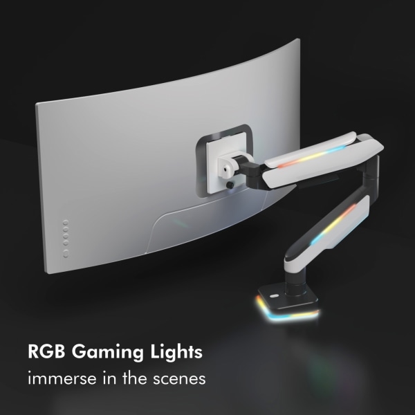 LogiLink Gaming-monitorarm 17-32" med belysning  Svart/Vit