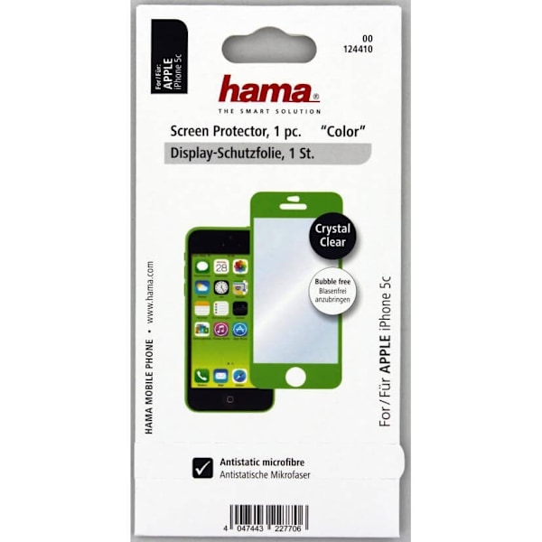 HAMA Skærmbeskyttelse iPhone 5C Grøn 1-pak Grön