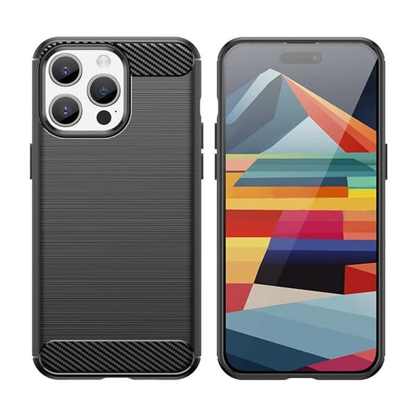 TPU-kotelo iPhone 15 Pro Maxille, musta Svart