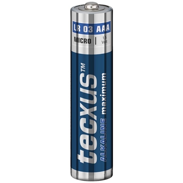 tecxus LR03/AAA (Micro) batteri, 10 stk. blister alkaline mangan batteri, 1,5 V