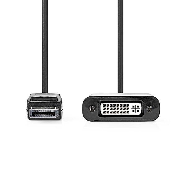 Nedis DisplayPort adapter | DisplayPort Han | DVI-D 24+1-Pins Hun | 1080p | Nikkelplateret | Lige | 0.20 m | Runde | PVC | ABS | Sort | Plastikpose