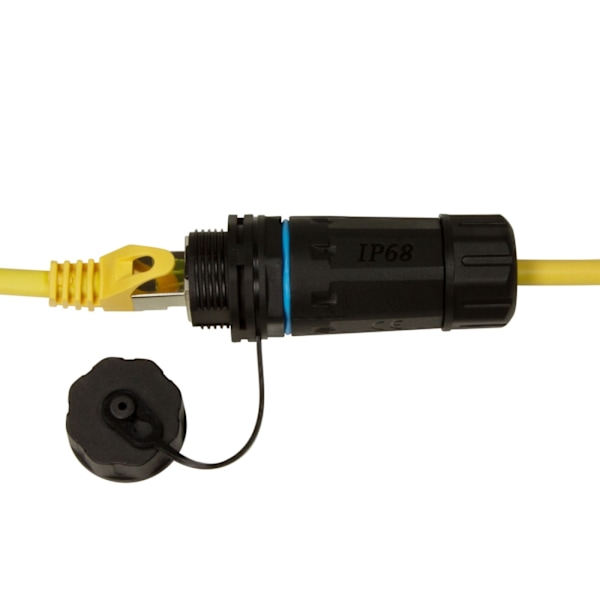 LogiLink CAT6A ulkokäyttöön tarkoitettu ruuviliitin 2 x RJ45 IP68 kaapeliholkilla