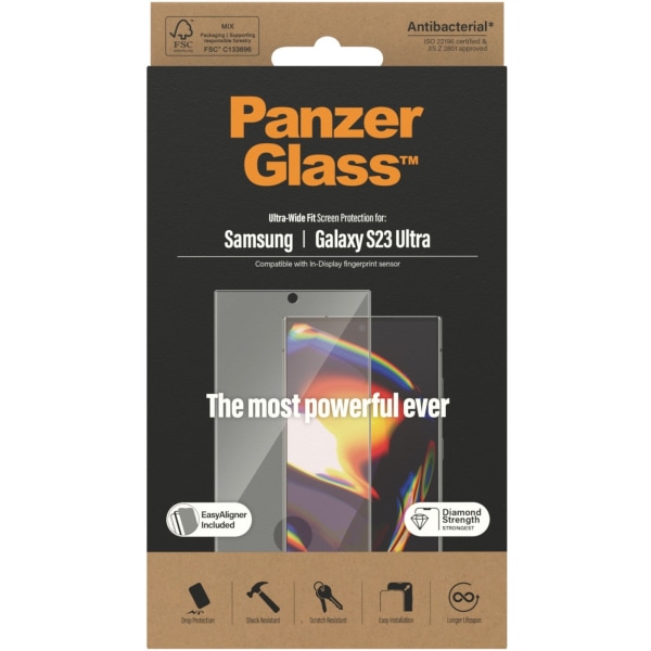 PanzerGlass EasyAligner glasfilm, Samsung Galaxy S23 Ultra Transparent