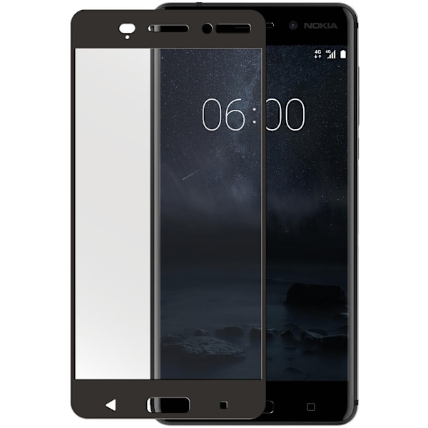 GEAR Härdat Glas 3D Full Cover Svart Nokia 6 2017 Transparent