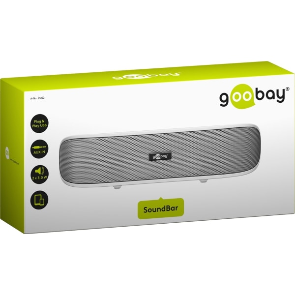 Goobay SoundBar Stereohögtalare med Plug & Play och AUX-ingång