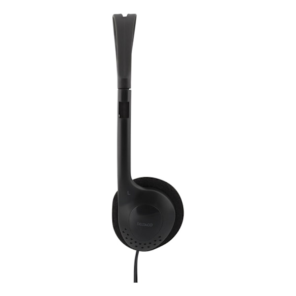 DELTACO hörlur med volymkontroll, 2,2m kabel (HL-27) Svart