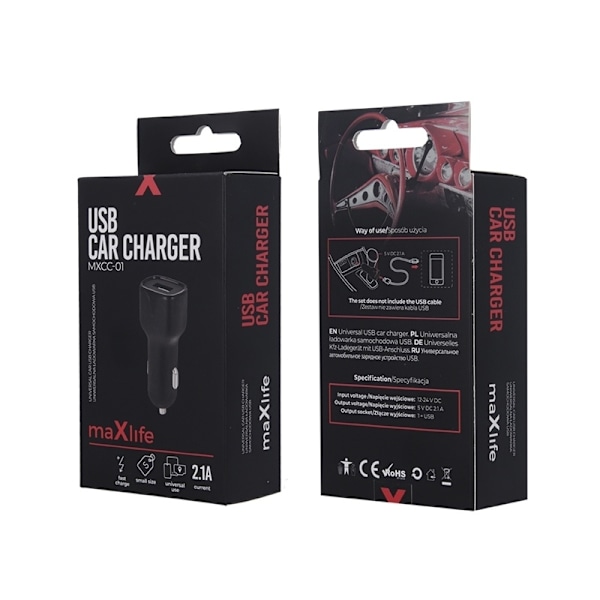 MXCC-01 Billaddare USB (Fast Charge 2.1A )