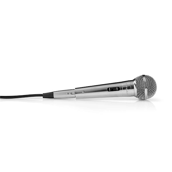Nedis Trådad Mikrofon | Kardioid | Avtagbar kabel | 5.00 m | 80 Hz - 13 kHz | 600 Ohm | -72 dB | På / av-knapp | Metall | Silver