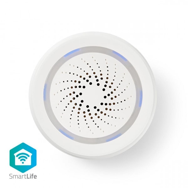 Nedis SmartLife Sireeni | Wi-Fi | Verkkovirtakäyttöinen | 8 ääntä | 85 dB | Android™ / IOS | Valkoinen