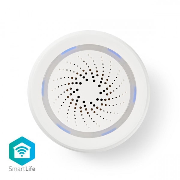 Nedis SmartLife-Siren | Wi-Fi | Strömadapter | 8 Ljud | 85 dB | Androidâ„¢ / IOS | Vit