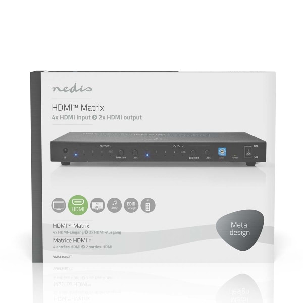 Nedis HDMI ™ matris omkopplare | 4x 2 Portar port(s) | 4x HDMI™