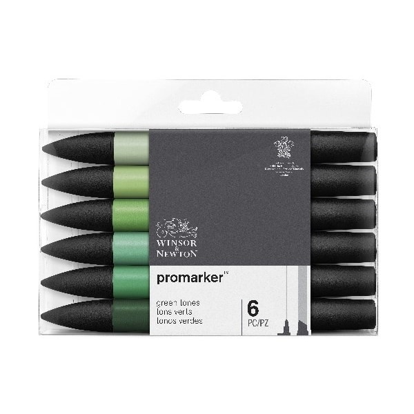 Winsor Promarker 6st, Green tones