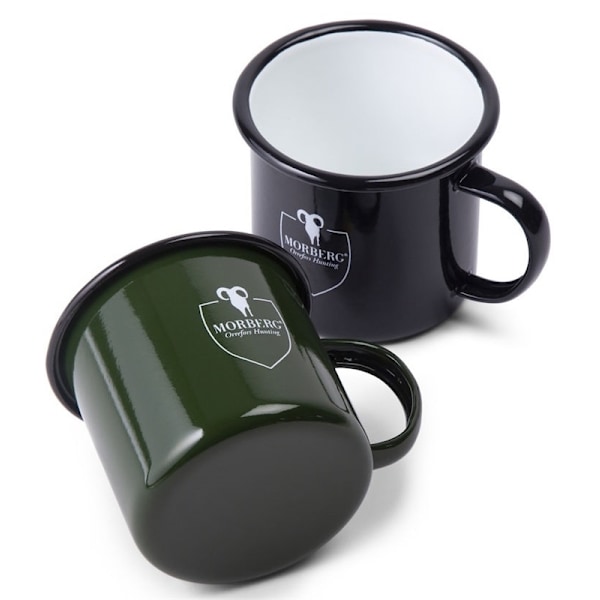 Morberg Orrefors Hunting Emaljerad Metallmugg, Svart
