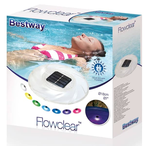 Bestway Floating Pool Lighting LED solcellelampe, 7 farver, 18cm