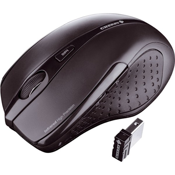 CHERRY MW3000, trådløs optisk mus, 2,4 Ghz, fire knapper og scroll, Sort