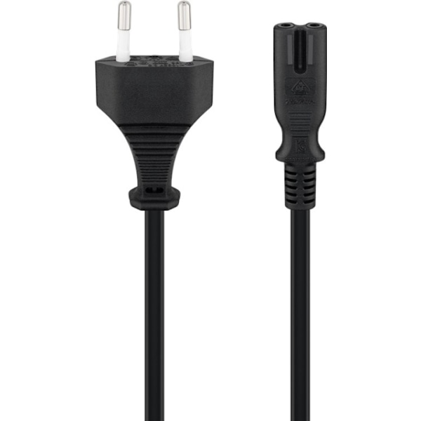 Goobay Netkabel Euro-stik, 0,5 m, sort Euro-stik (type C, CEE 7/16) > apparatudtag C7