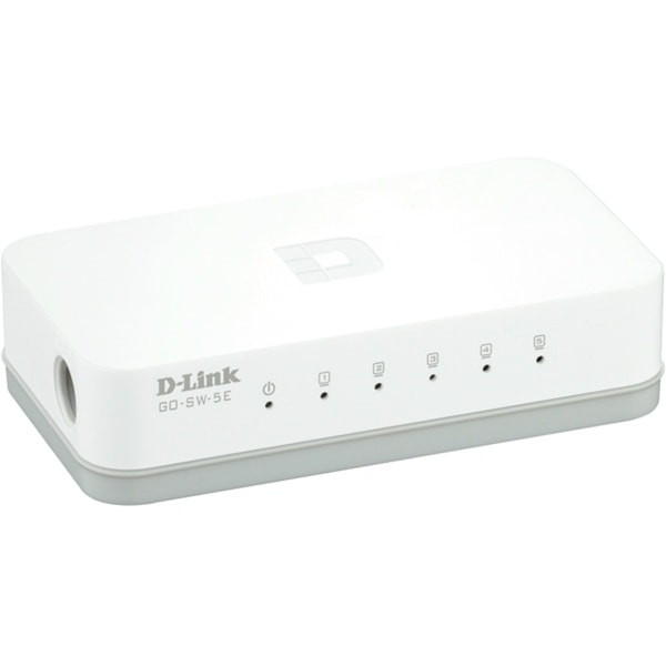 D-link 5-Port Gigabit Easy Desktop Switch, 5-port 10/100Mbps,valkoinen