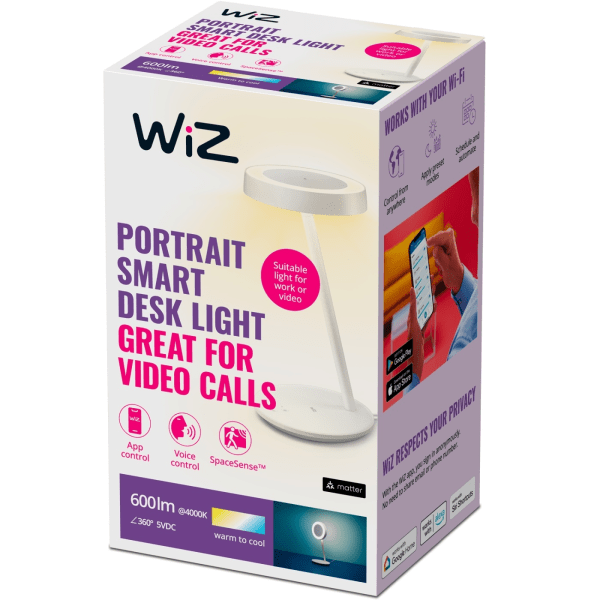 WiZ Portrait Smart skrivbordslampa/belysning för videosamtal 600