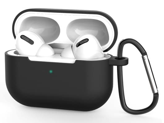 Silikonikuori koukulla Airpods Prolle, musta