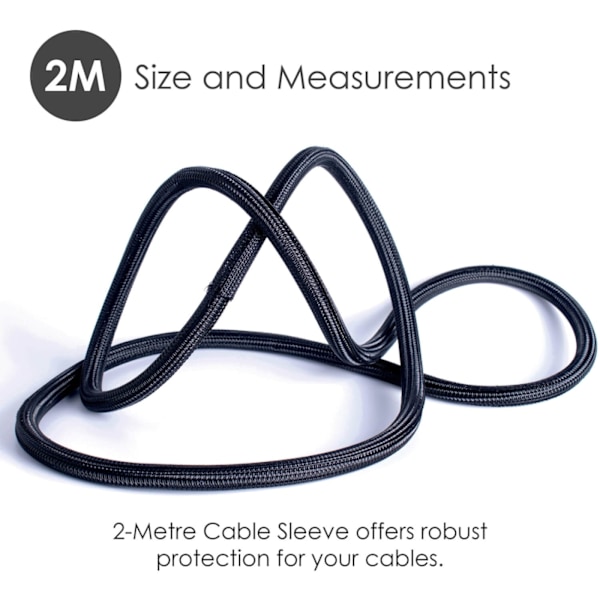 Desire2 Kabelstrømpe 13mm 2m Med Velcrolukning Sort