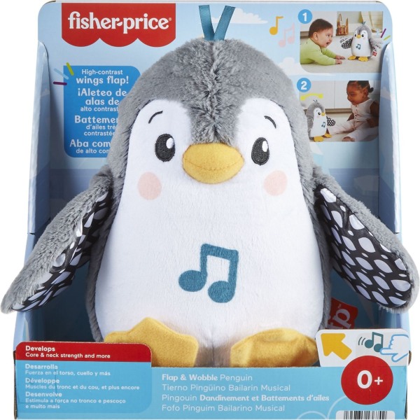 Fisher-Price Flap & Wobble Penguin musikalsk blødt legetøj