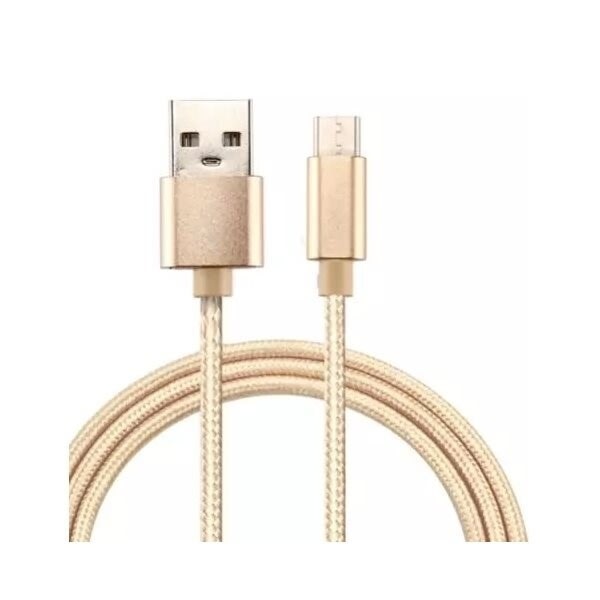 Kort micro-usb til USB oplader 20 cm Guld