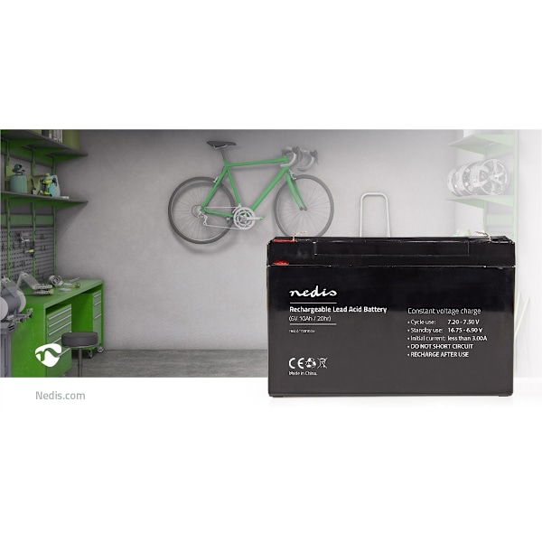 Nedis Genopladeligt blybatteri | Bly-syre | Opladningsbar | 6 V | 10000 mAh