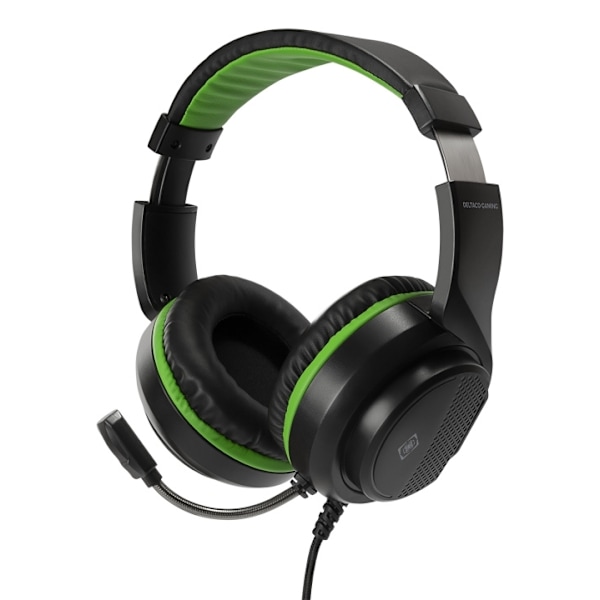 DELTACO GAMING GAM-128 Kabling Headset Sort Grøn