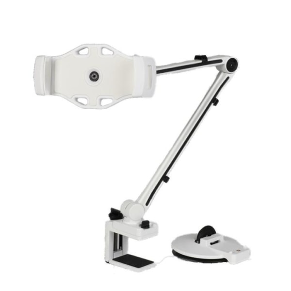 DELTACO 2-in-1 smartphone/tablet stand, suction cup, clamp, whit