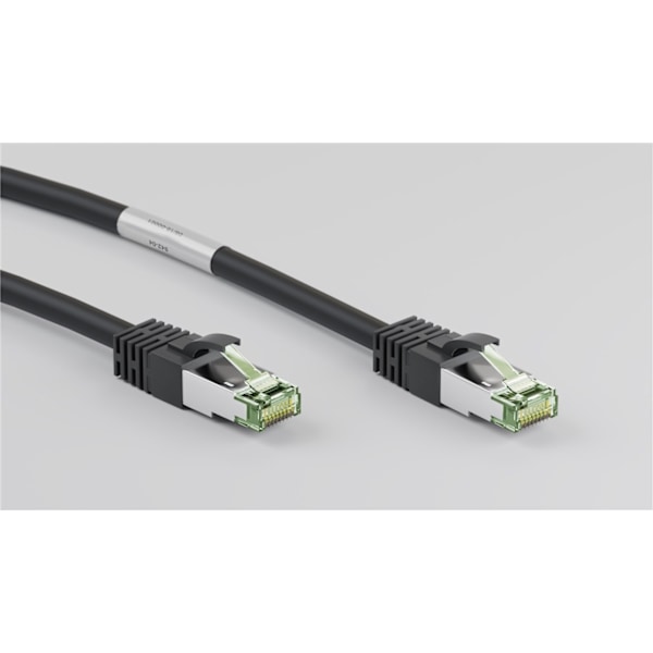 Goobay Patchkabel CAT 8.1, S/FTP (PiMF), svart 99,9 % syrefri kopparledare (OFC), AWG 24, halogenfri kabelhölje (LSZH), 1 m