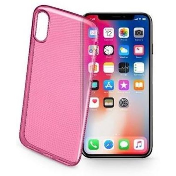 Cellularline Mobilcover i TPU plastik til iPhone X/XS, Pink Rosa