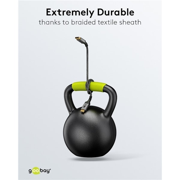 Goobay DisplayPort™ till HDMI™-kabel, 1 m, Sharkskin Grey Displayport™ plugg > HDMI™-kontakt (typ A)
