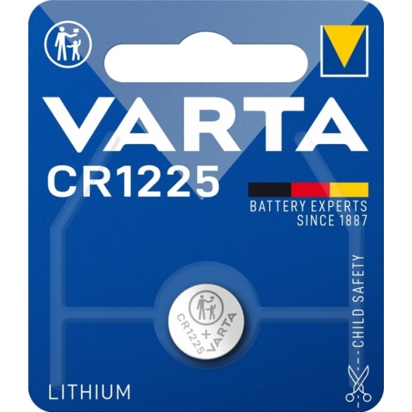 Varta CR1225 (6225) batteri, 1 stk. blister Lithium-knapcelle, 3