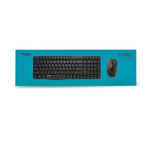 RAPOO Keyboard/Mice Set X1800S Wireless 2.4GHz Black