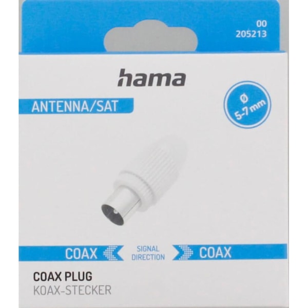 Hama Antennkontakt Koax Vit
