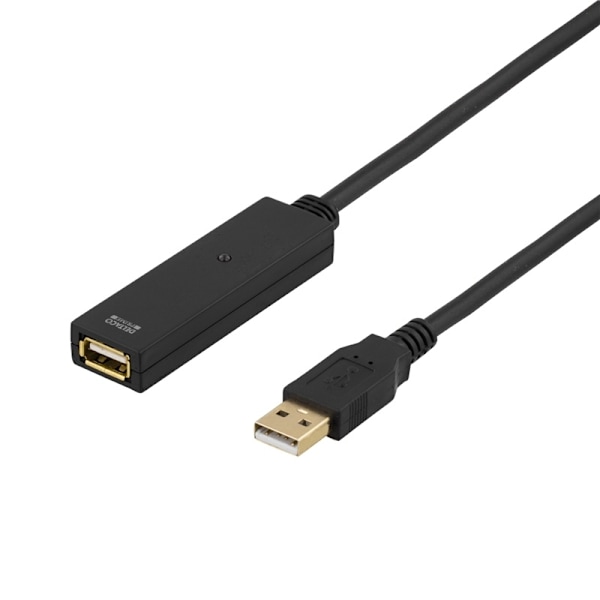 DELTACO PRIME USB förlängningskabel, aktiv, USB 2.0, 3m, svart (USB2-EX3M)