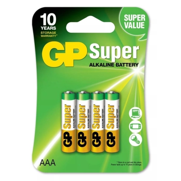 GP Super Alkaline AAA 4 Pack (B)